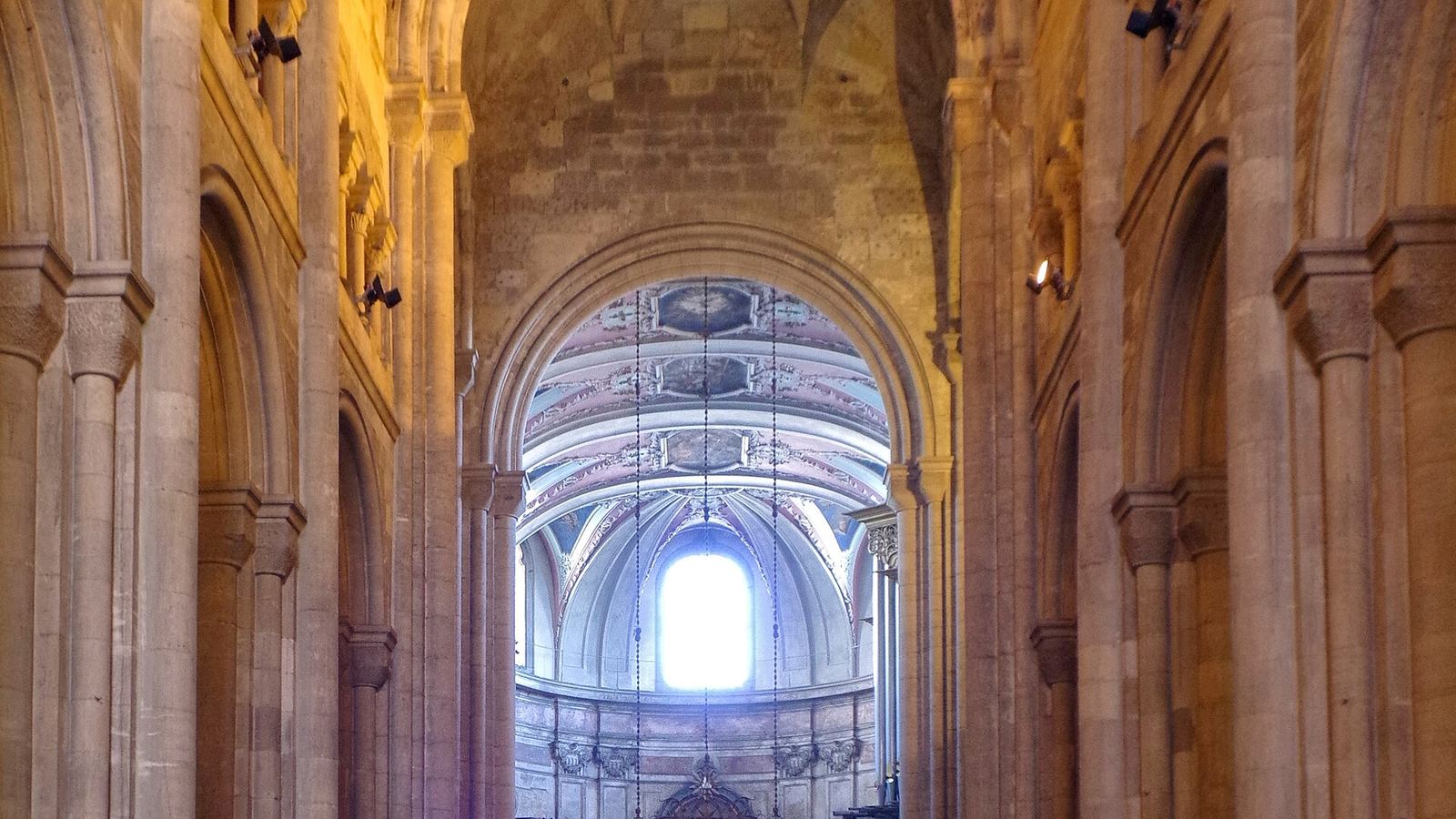 The nave of Lisbon Cathedral looking towards the high altar